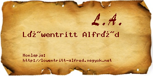 Löwentritt Alfréd névjegykártya